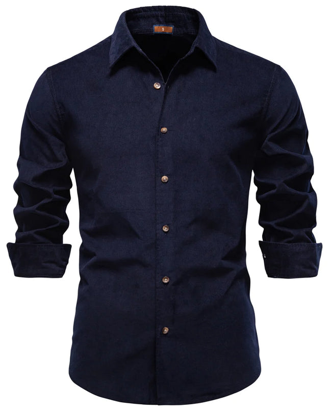 AIOPESON Men's 100% Cotton Corduroy Shirt - Classic Fall Style