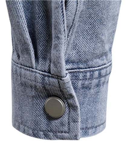 AIOPESON Men's 100% Cotton Denim Shirt - Casual Long Sleeve Quality
