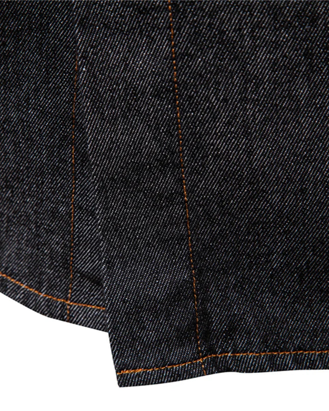 AIOPESON Men's 100% Cotton Denim Shirt - Thick & Casual Style
