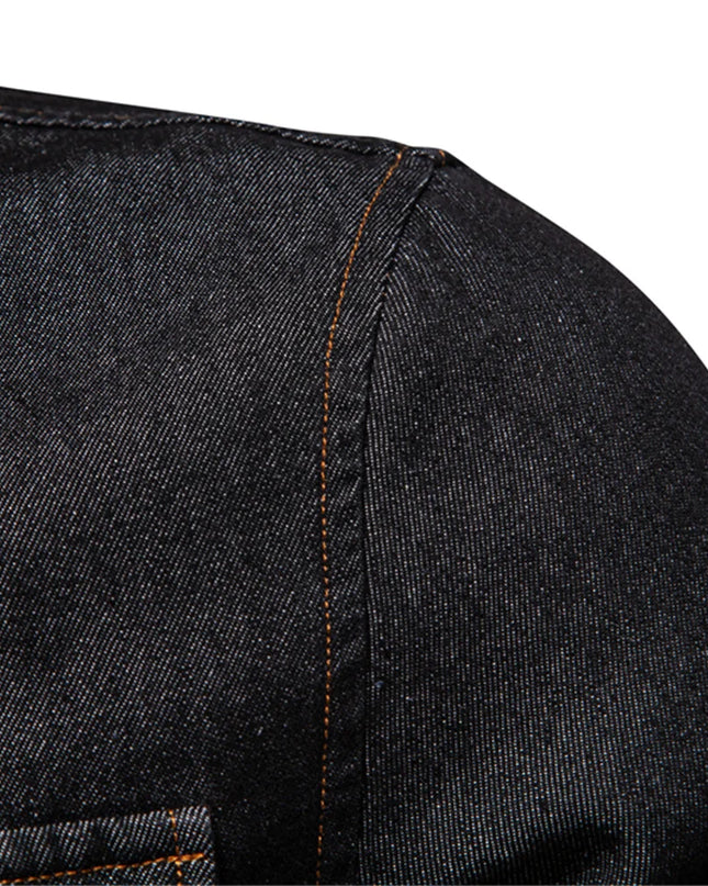 AIOPESON Men's 100% Cotton Denim Shirt - Thick & Casual Style