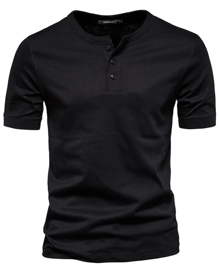 AIOPESON Men's 100% Cotton Henley T-Shirt - Casual Summer Style