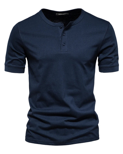 AIOPESON Men's 100% Cotton Henley T-Shirt - Casual Summer Style