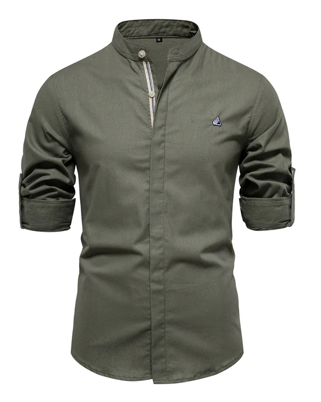 AIOPESON Men's 100% Cotton Long Sleeve Casual Shirts - Spring Collection