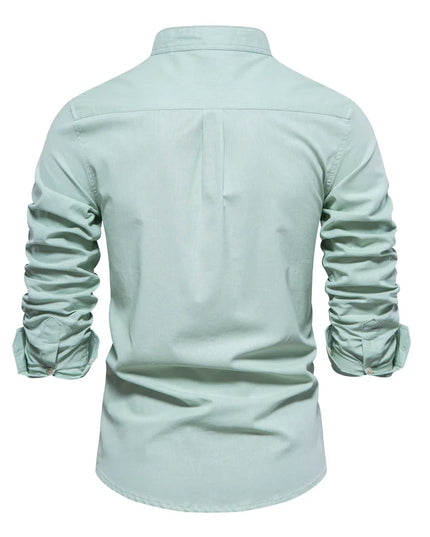 AIOPESON Men's 100% Cotton Long Sleeve Casual Shirts - Spring Collection