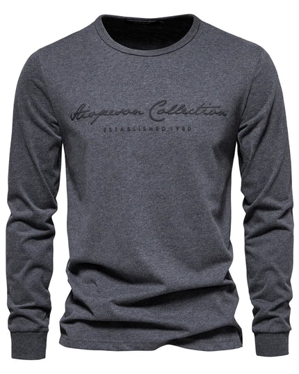 AIOPESON Men's 100% Cotton Long Sleeve T-Shirt - Casual Spring Tee