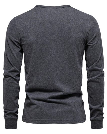 AIOPESON Men's 100% Cotton Long Sleeve T-Shirt - Casual Spring Tee