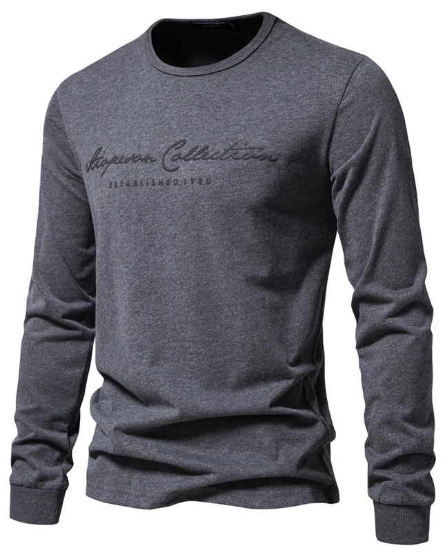 AIOPESON Men's 100% Cotton Long Sleeve T-Shirt - Casual Spring Tee