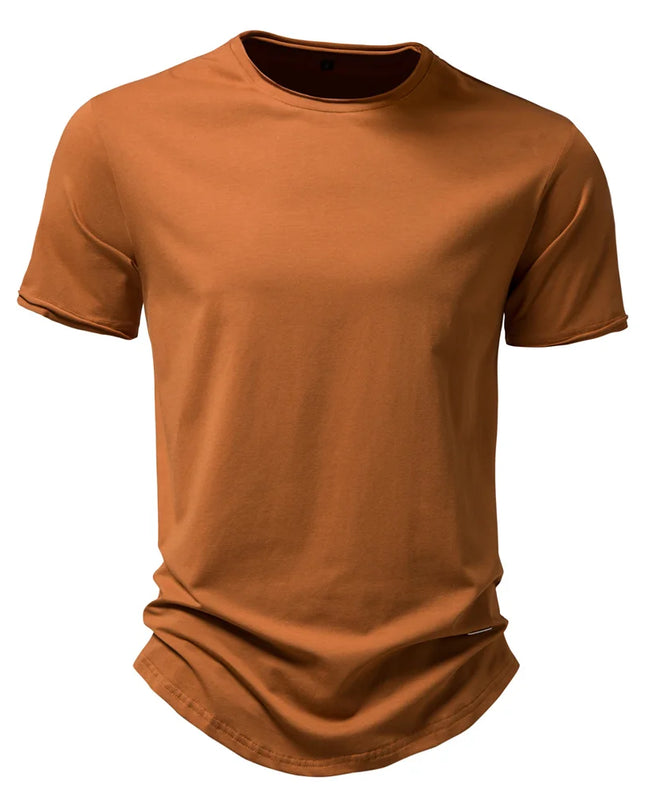 AIOPESON Men's 100% Cotton O-neck Casual T-shirt - Short Sleeve Summer Tee