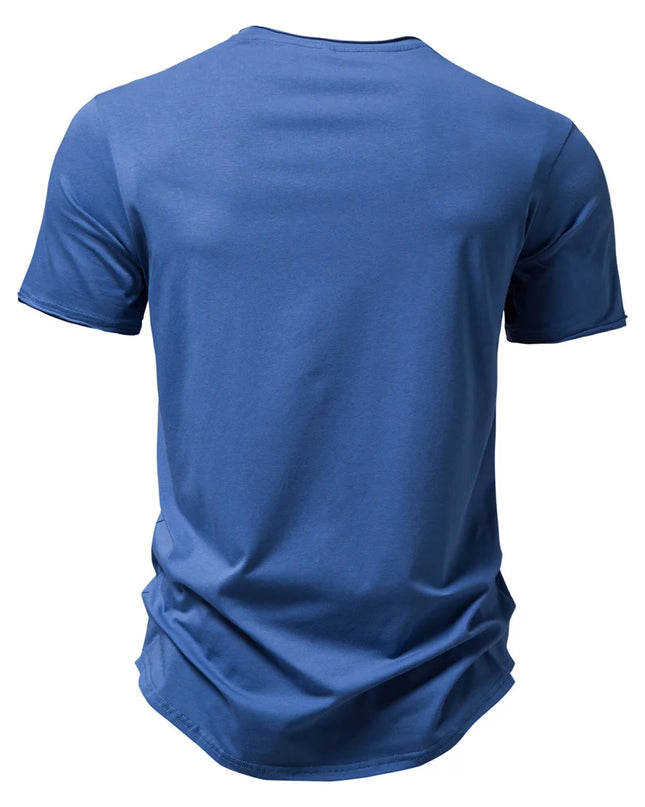 AIOPESON Men's 100% Cotton O-neck Casual T-shirt - Short Sleeve Summer Tee