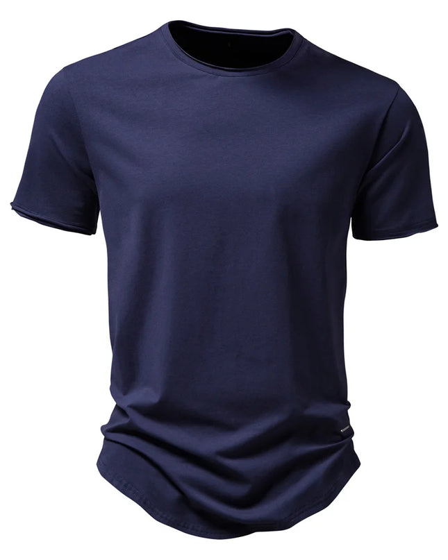 AIOPESON Men's 100% Cotton O-neck Casual T-shirt - Short Sleeve Summer Tee