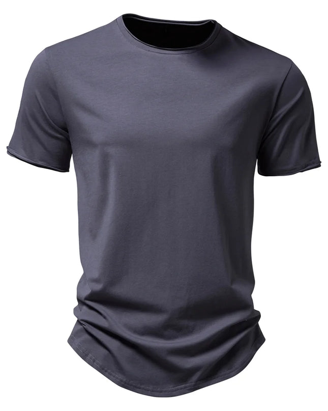 AIOPESON Men's 100% Cotton O-neck Casual T-shirt - Short Sleeve Summer Tee