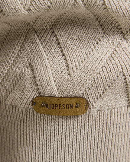AIOPESON Men's Argyle O-neck Sweater - Warm Knitted Pullover