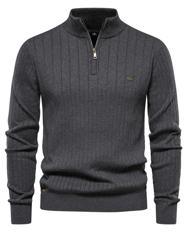 AIOPESON Men's Autumn Quarter Zipper Pullover Sweater - Warm Cotton Blend