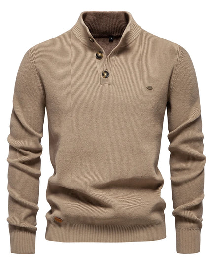 AIOPESON Men's Autumn Quarter Zipper Pullover Sweater - Warm Cotton Blend