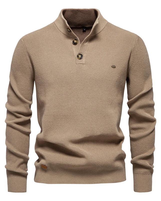 AIOPESON Men's Autumn Quarter Zipper Pullover Sweater - Warm Cotton Blend