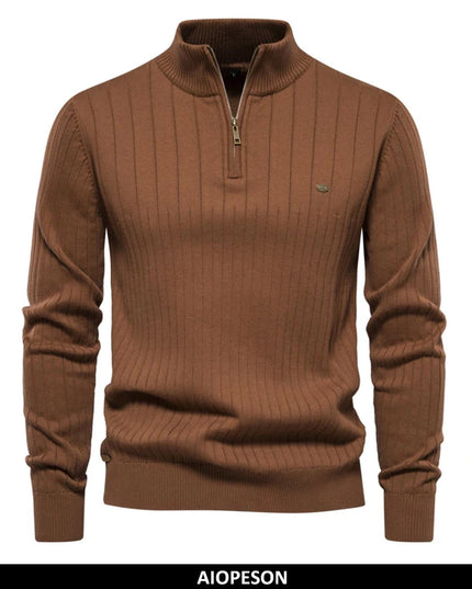 AIOPESON Men's Autumn Quarter Zipper Pullover Sweater - Warm Cotton Blend