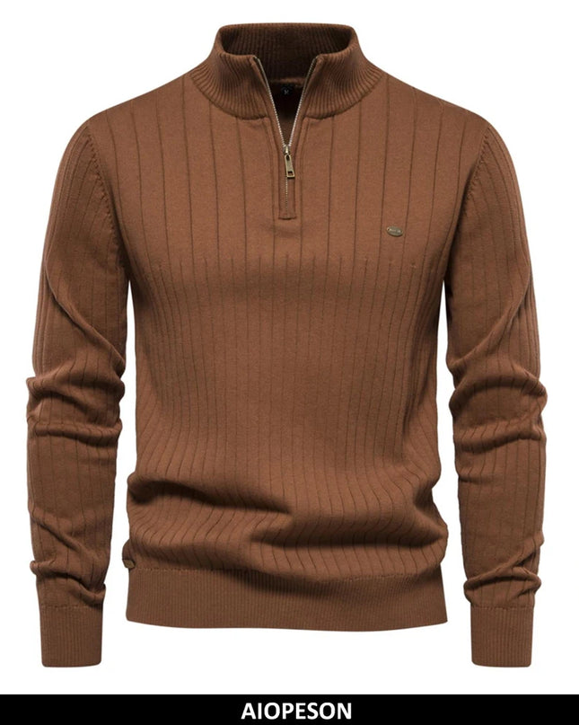 AIOPESON Men's Autumn Quarter Zipper Pullover Sweater - Warm Cotton Blend
