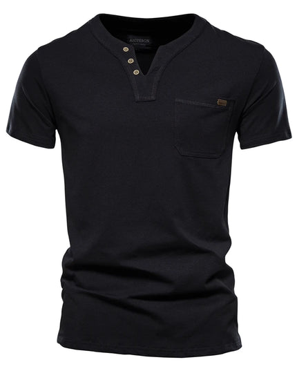 AIOPESON Men's Casual Cotton V-Neck T-Shirts - Summer Short Sleeve