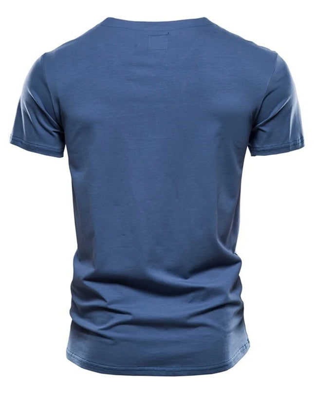 AIOPESON Men's Casual Cotton V-Neck T-Shirts - Summer Short Sleeve