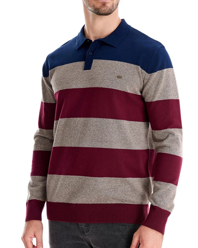 AIOPESON Men's Casual Knit Polo Collar Sweater - Stylish Button-Up