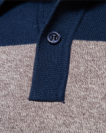 AIOPESON Men's Casual Knit Polo Collar Sweater - Stylish Button-Up