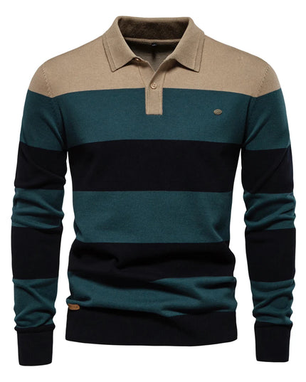 AIOPESON Men's Casual Knit Polo Collar Sweater - Stylish Button-Up