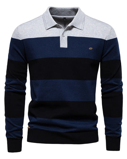 AIOPESON Men's Casual Knit Polo Collar Sweater - Stylish Button-Up