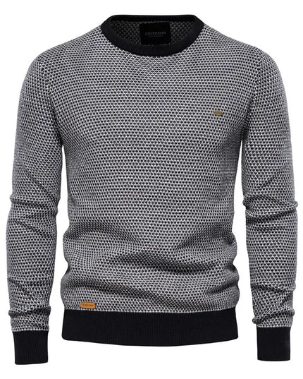 AIOPESON Men's Casual Knitted Sweater - Warm Spliced Pullover