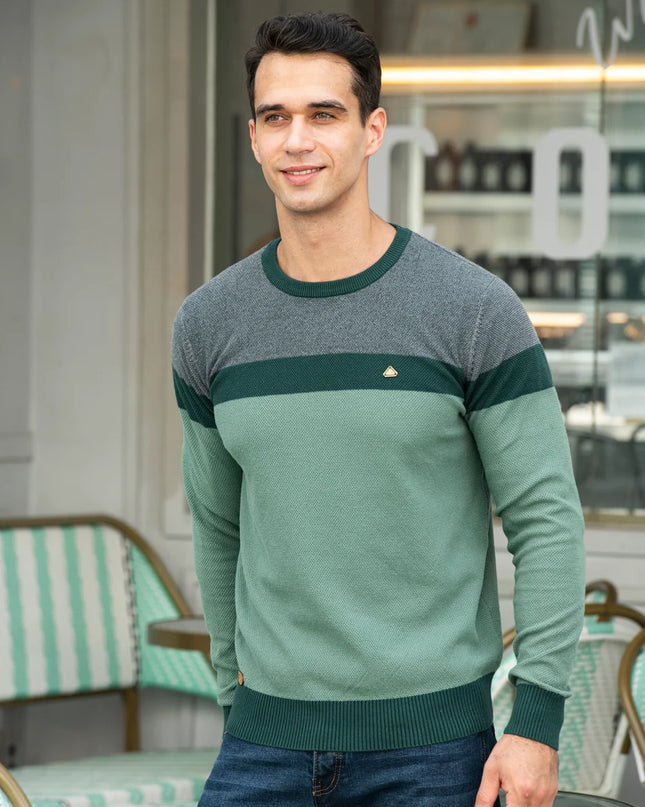 AIOPESON Men's Casual O-neck Sweater - High Quality Knitted Pullover