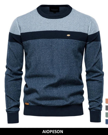 AIOPESON Men's Casual O-neck Sweater - High Quality Knitted Pullover