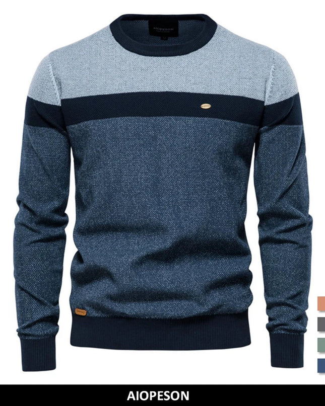 AIOPESON Men's Casual O-neck Sweater - High Quality Knitted Pullover