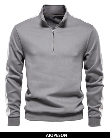 AIOPESON Men's Casual Quarter Zip Pullover - Lightweight Cotton-Blend
