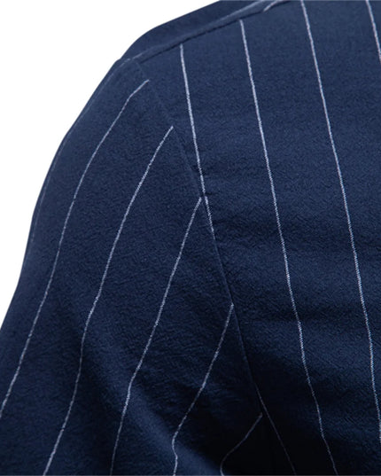 AIOPESON Men’s Casual Short Sleeve Shirt - Stripe Design, Lightweight Cotton
