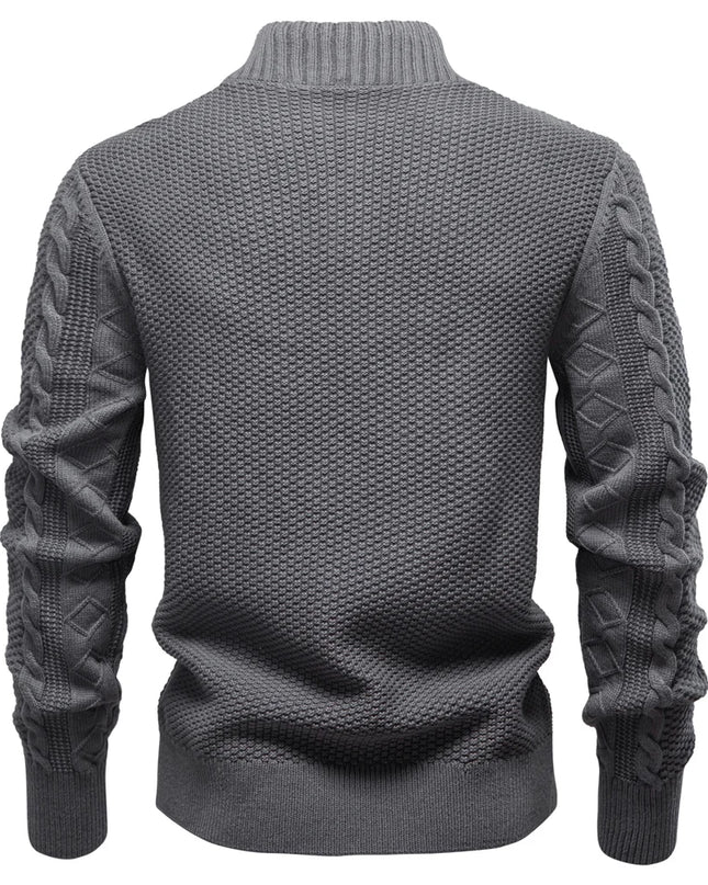 AIOPESON Men's Classic Zip Up Jacket - Warm Cotton Solid Color