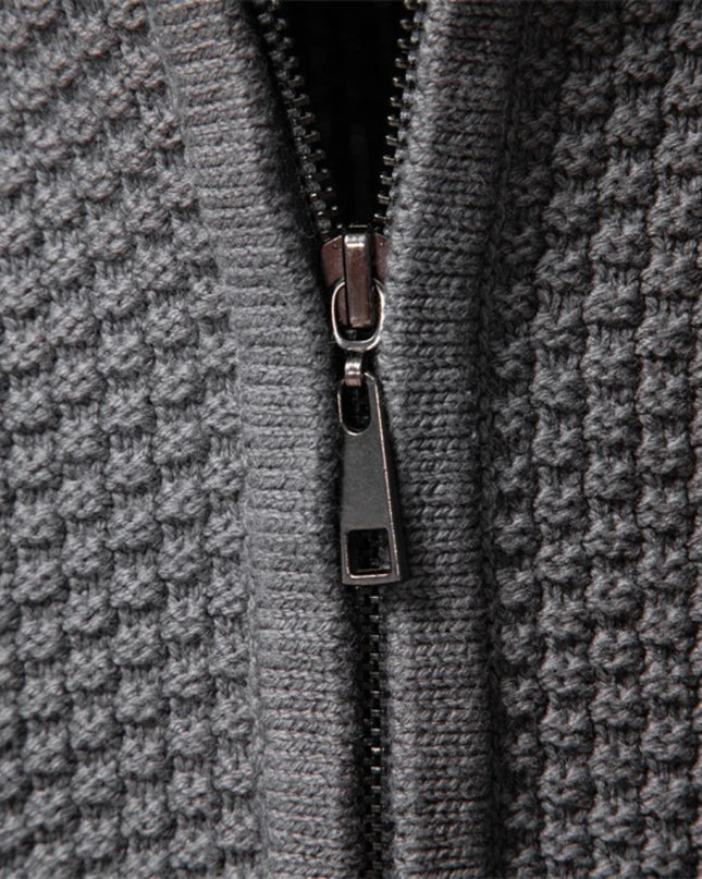 AIOPESON Men's Classic Zip Up Jacket - Warm Cotton Solid Color