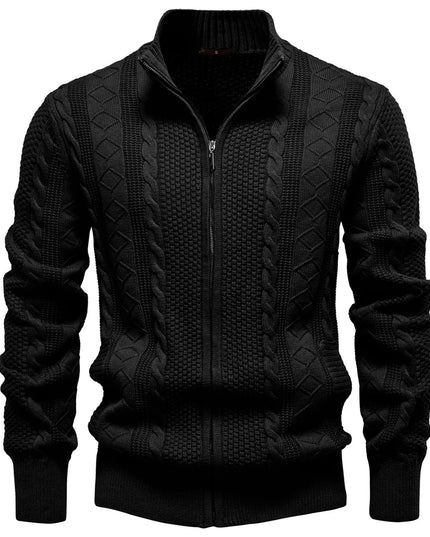 AIOPESON Men's Classic Zip Up Jacket - Warm Cotton Solid Color