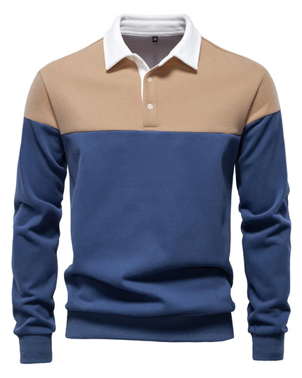 AIOPESON Men's Color Block Cotton Sweatshirt - Long Sleeve Casual Style