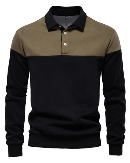 AIOPESON Men's Color Block Cotton Sweatshirt - Long Sleeve Casual Style