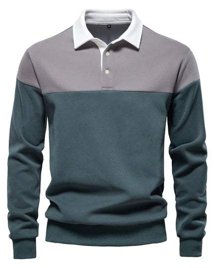 AIOPESON Men's Color Block Cotton Sweatshirt - Long Sleeve Casual Style