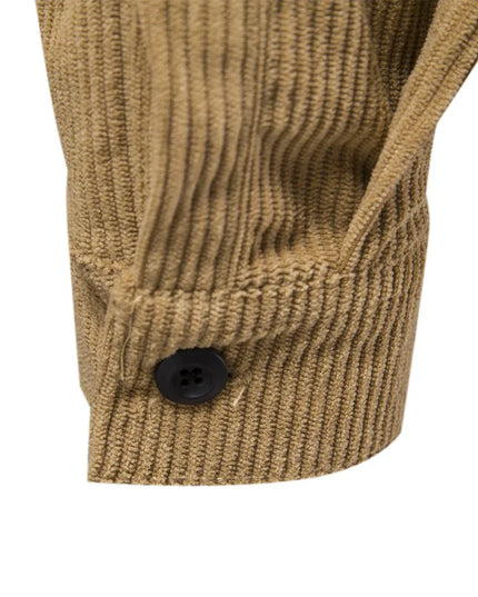 AIOPESON Men’s Corduroy Shirt - Solid Color Business Casual Design