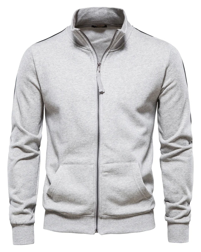AIOPESON Men's Cotton-Blend Zip-Up Sweatshirt - Casual Sport Jacket