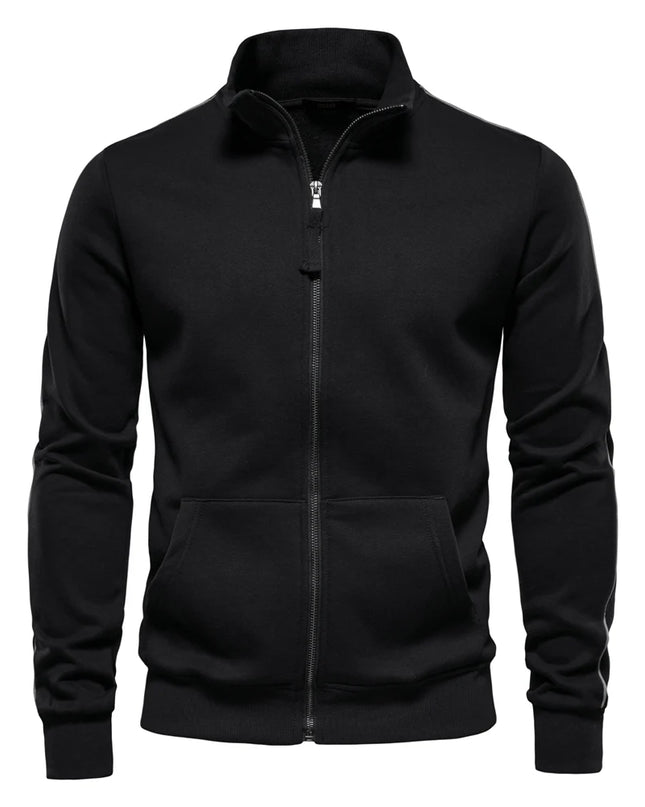 AIOPESON Men's Cotton-Blend Zip-Up Sweatshirt - Casual Sport Jacket
