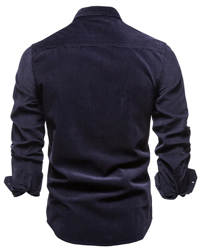 AIOPESON Men's Cotton Corduroy Shirt - Slim Fit Casual Fashion