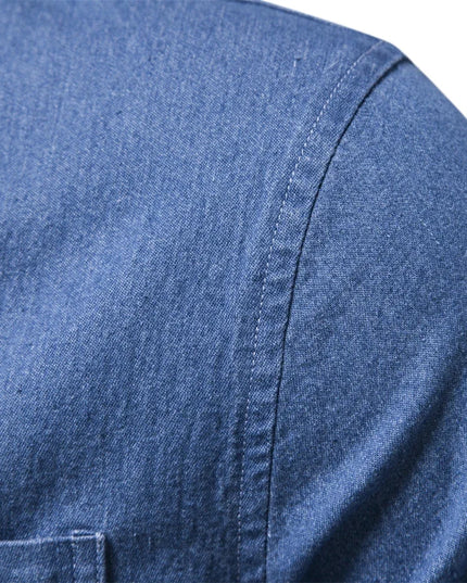 AIOPESON Men's Cotton Denim Shirt - Long Sleeve, Casual Style