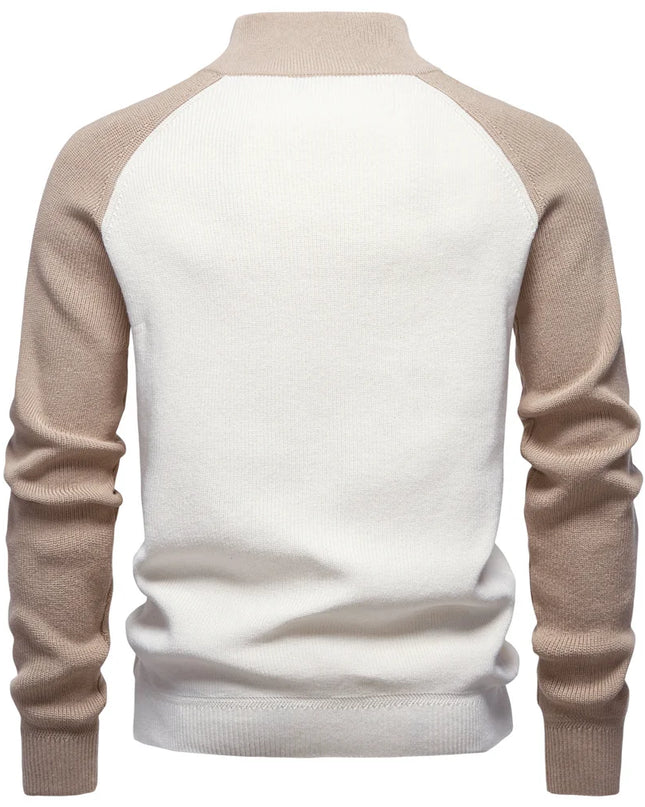 AIOPESON Men's Cotton Mock Neck Pullover - Warm Casual Sweater