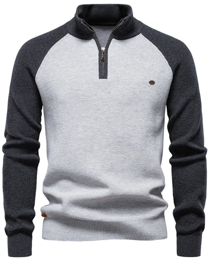 AIOPESON Men's Cotton Mock Neck Pullover - Warm Casual Sweater