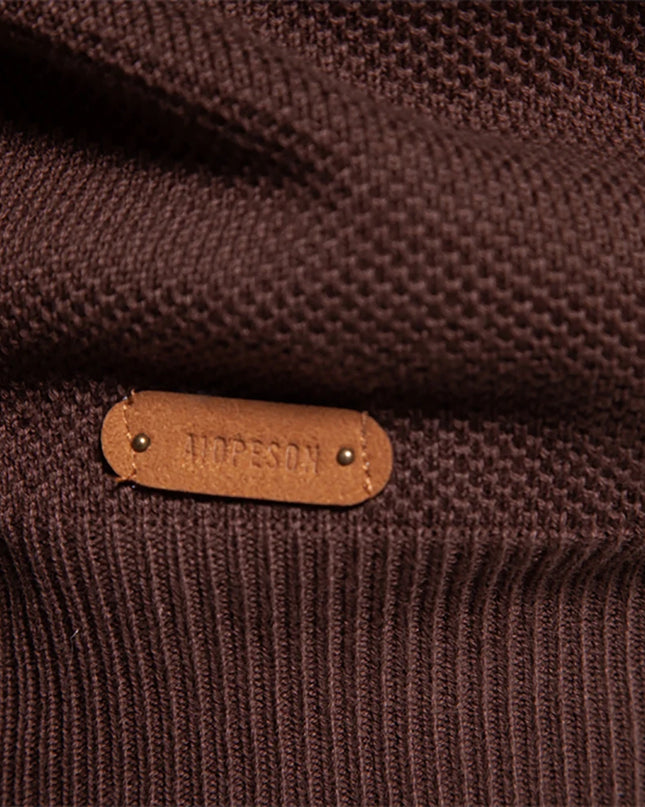 AIOPESON Men’s Cotton Zipper Mock Neck Sweater - Striped Warm Design