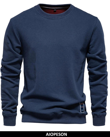 AIOPESON Men’s Crew Neck Cotton-Blend Sweatshirt - Casual Sport Style