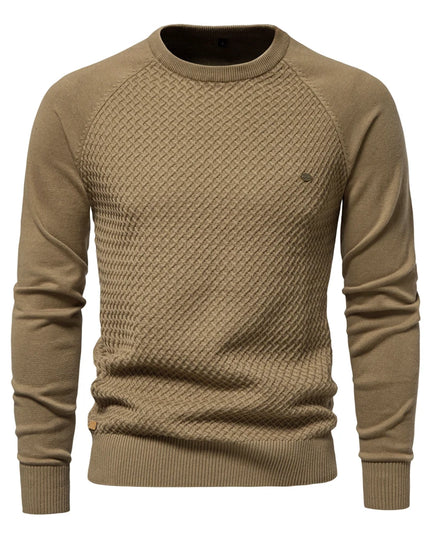 AIOPESON Men's Crew Neck Cotton Pullover Sweater - Casual & Stylish
