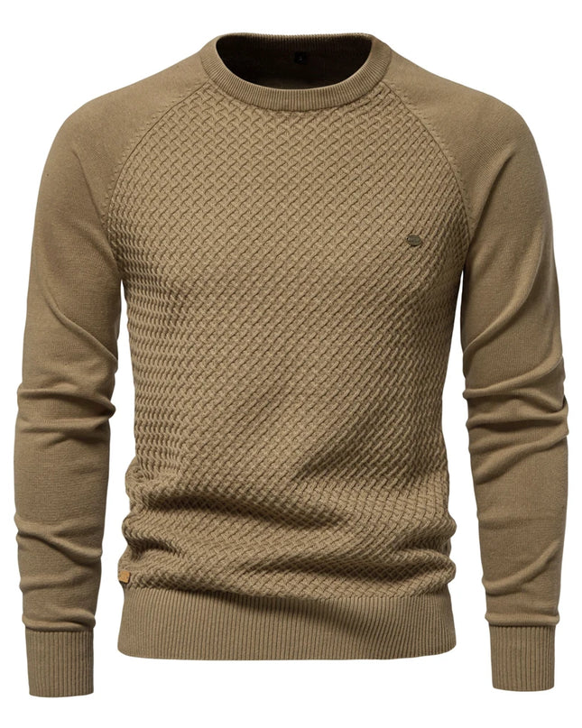 AIOPESON Men's Crew Neck Cotton Pullover Sweater - Casual & Stylish